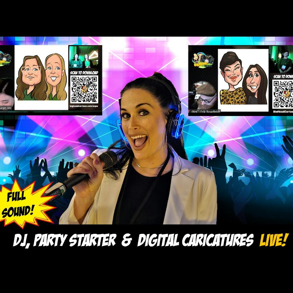 The Big Heads & Beats Party Experience (Live Digital Caricatures, DJ & Emcee/Party Starter)