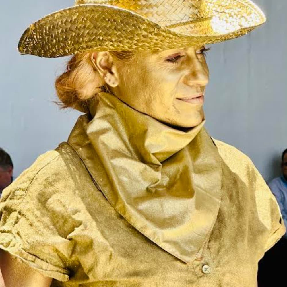 GOLDEN COWBOY/COWGIRL STATUE Image #1