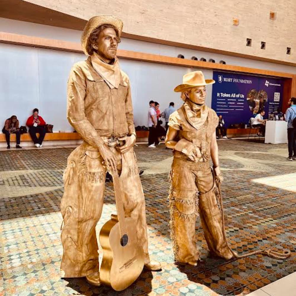 GOLDEN COWBOY/COWGIRL STATUE Image #2