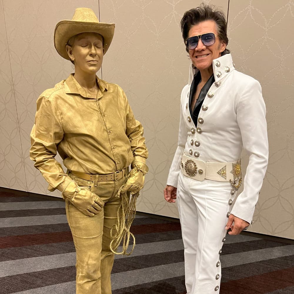 Golden Cowboy/Cowgirl Living Statues Image #1