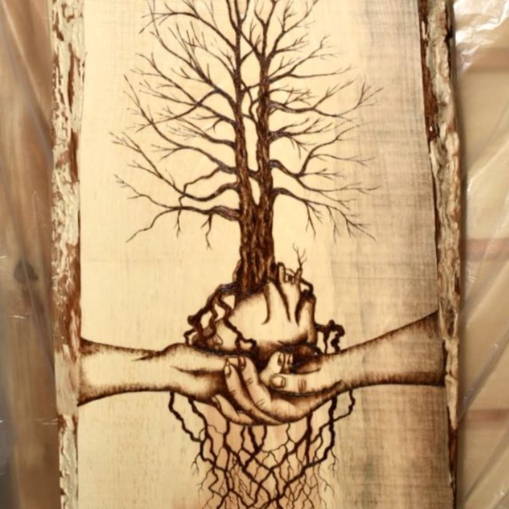 Custom Wood Burning Profile Picture