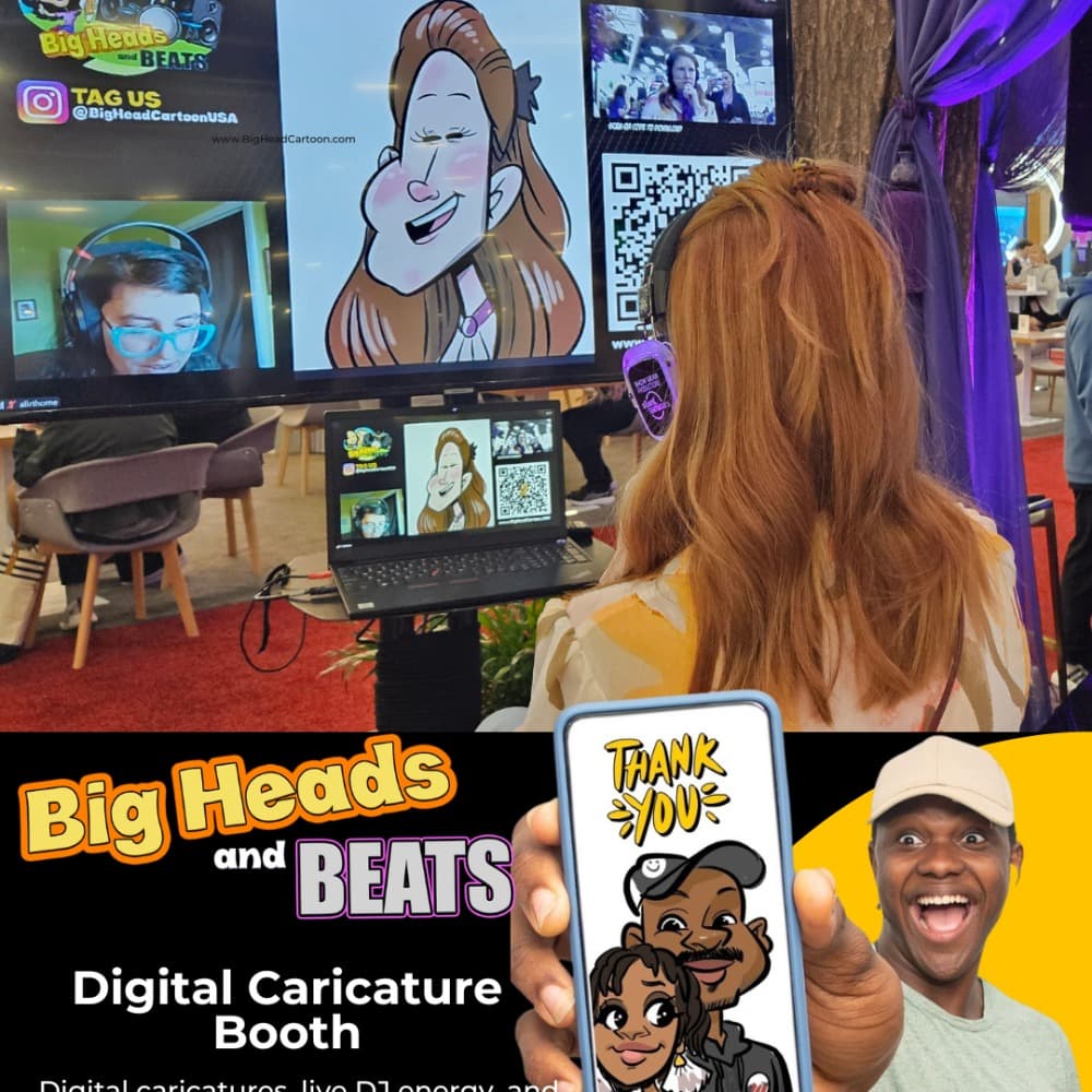 Big Heads and Beats Digital Caricature Booth Image #1